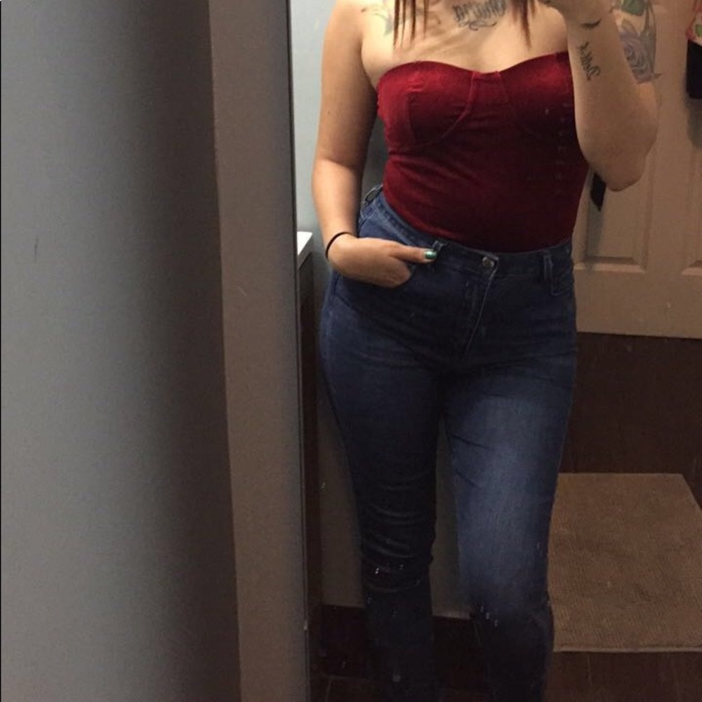 beautiful faux velvet body suit
